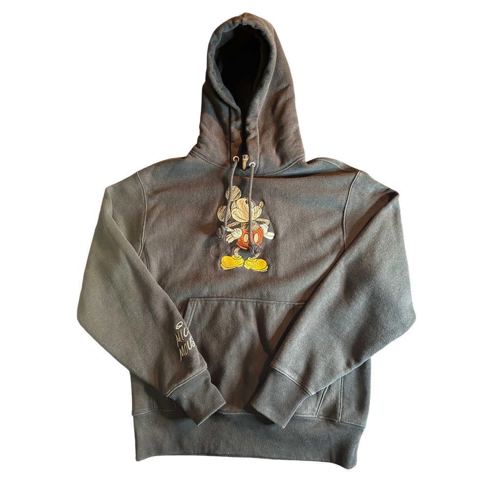 Champion Reverse Weave Mickey Mouse Hoodie Mens Medium Black GF510 Disney